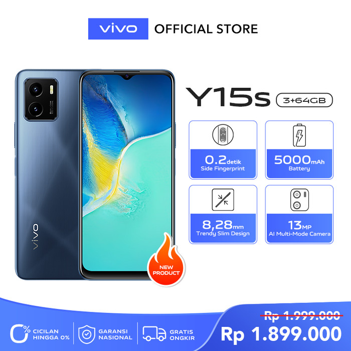vivo Y15s [3/64] RAM 3GB ROM 64GB Mystic Blue