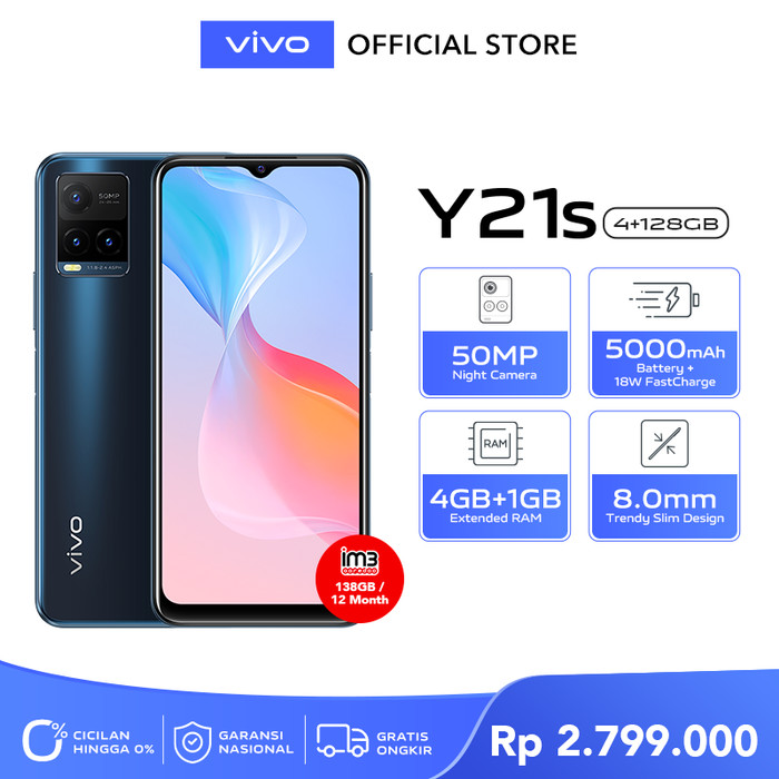 vivo Y21s [4GB/128GB] RAM 4GB ROM 128GB Midnight Blue