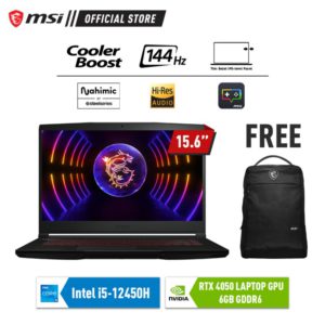 MSI GF63 THIN 12VE i5-12450H 16GB 512GB RTX4050 6GB 15,6″ W11 144Hz