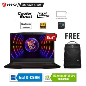 MSI GF63 THIN 12VE i7-12650H 8GB 512GB RTX4050 6GB 15,6″ W11 144Hz