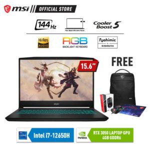 MSI KATANA GF66 12UCK i7-12650H RTX3050 15.6″ 144Hz IPS-Level Win11 – 8GB