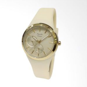 Alexandre Christie 2663BFRRGRG Rubber Strap Jam Tangan Wanita – Beige