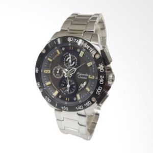 Alexandre Christie 6463MCBTBBA Black Jam Tangan Pria – Silver