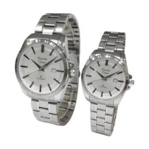 Alexandre Christie 8404LMDBSSSL Classic Steel Jam Tangan Couple – Silver