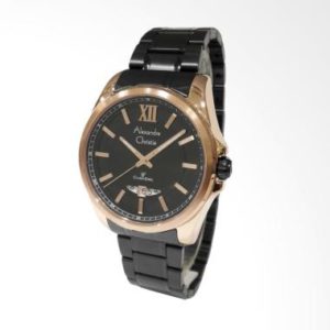 Alexandre Christie Classic Steel Jam Tangan Pria – Black Rose Gold 8473MDBBRBA