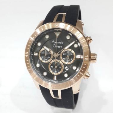 Alexandre Christie Chronograph Rubber Strap Jam Tangan Pria [6533MCR]