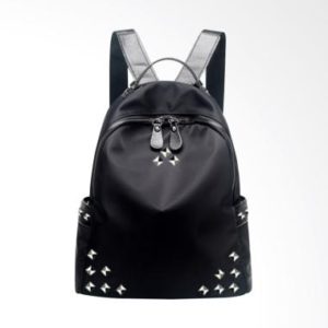 Atdiva Star Aksen Fashion Nylon Tas Ransel Wanita – Hitam