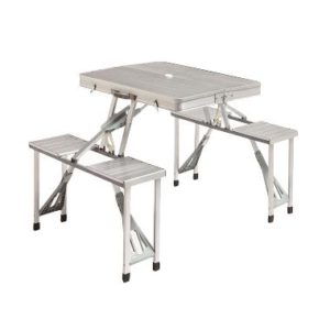 Atria Hobbit Portable Folding Picnic Table & Seats – Silver