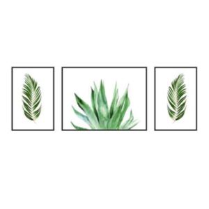 Atria Set of 3 Lukisan Dinding Palm Tree Leaves