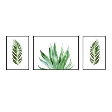 Atria Set of 3 Lukisan Dinding Palm Tree Leaves