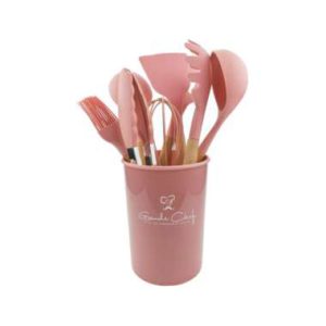 Atria Set Silicone Kitchen Utensil w/ Holder Set Of 9