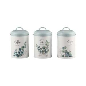 Atria Toples TIN CANISTER W/BAMBOO LID SET OF 3