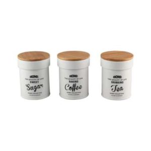 Atria Toples TIN CANISTER W/BAMBOO LID SET OF 3