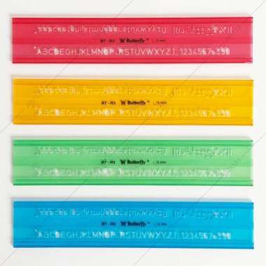 Penggaris Sablon / Mal Huruf 5 mm - Butterfly BT-R5