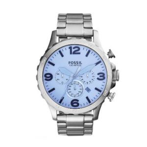 Fossil Nate Blue Crystal JR1509 Jam Tangan Pria – Silver