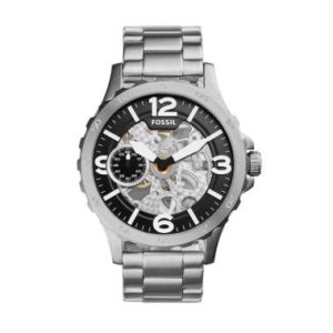 Fossil Nate Hand Wound Mechanical ME3129 Jam Tangan Pria – Silver