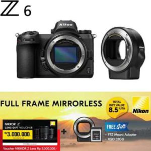 Nikon Z6 Body + FTZ + XQD 32GB Free Voucher Z Lens (Kecuali Lens Noct) Senilai Rp 3.000.000