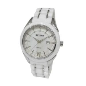 Rhythm Ceramic C1404T01 Jam Tangan Pria – White & Silver