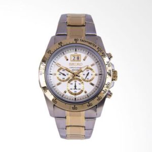 Seiko Lord Chronograph SPC228P1 Stainless Steel Bracelet Jam Tangan Pria – Silver & Gold