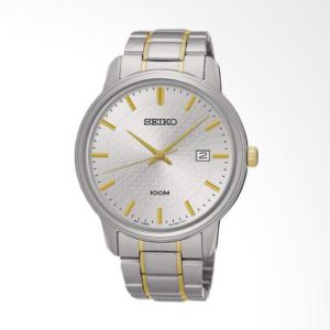 Seiko Quartz SUR197P1 Stainless Steel Bracelet Jam Tangan Pria – Silver Gold