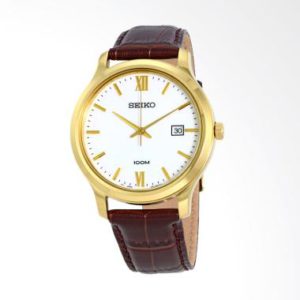 Seiko Quartz Leather Strap Jam Tangan Pria [SUR226P1]