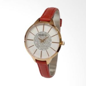 Mango MA6704L-15 Leather Strap Jam Tangan Wanita – Brown Gold