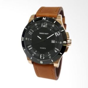 Swiss Navy 8008MRGBKBN Brown Leather Strap Jam Tangan Pria – Rose Gold