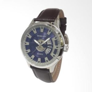 Swiss Navy 8344MSSBLBN Jam Tangan Pria Brown Leather Strap  – Silver