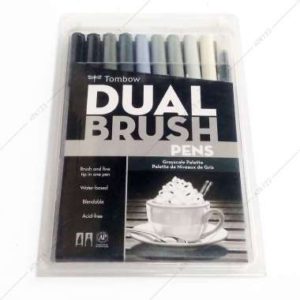 Spidol Warna Tombow Dual Brush Pens Grayscale Palette