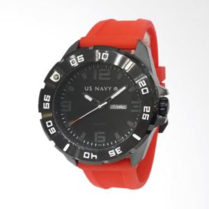 US Navy 63593MERIPBARE Jam Tangan Pria Rubber – Black