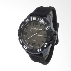 US Navy 63593MERIPGRBA Jam Tangan Pria Rubber – Black